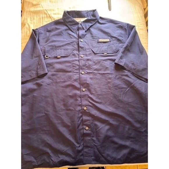 Habit Men’s Vented Fishing Shirt Short Sleeve Blue XL 40+ Solar Factor - Picture 1 of 5